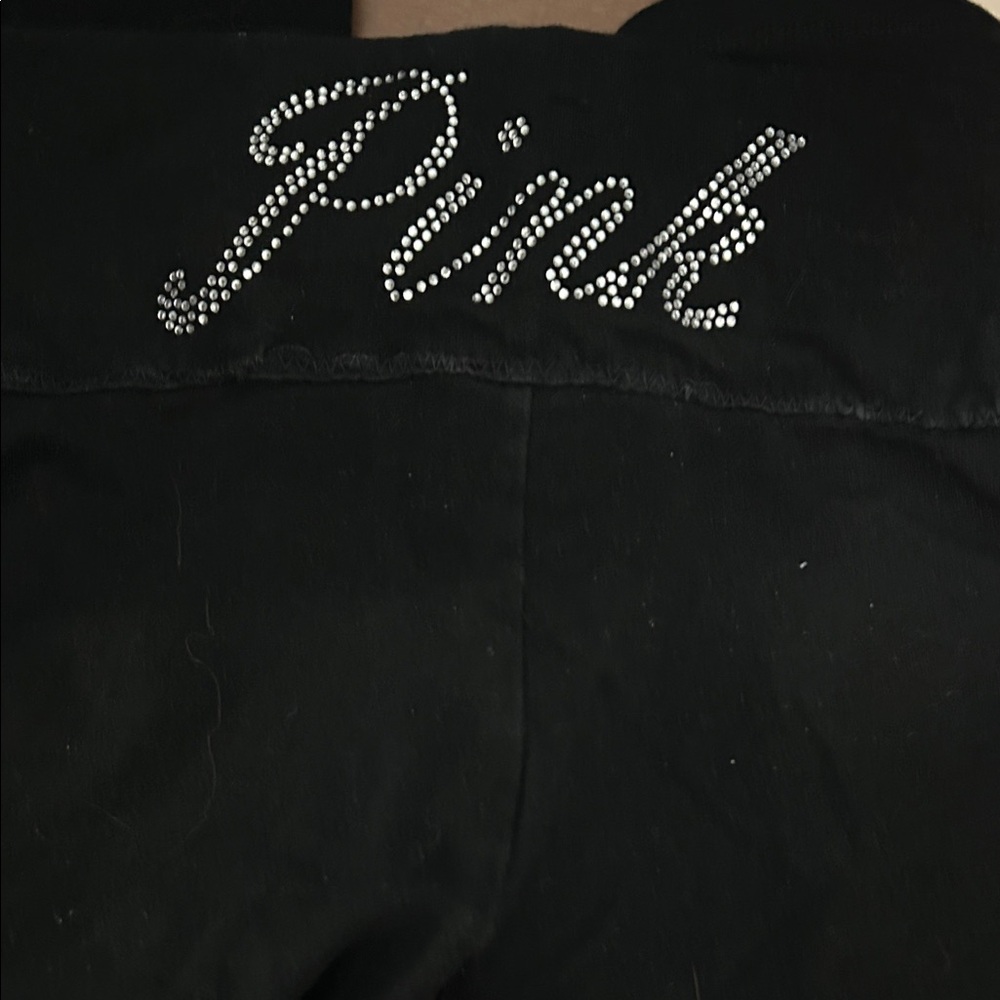 Victoria's Secret Black Leggings with Rhinestone Detail